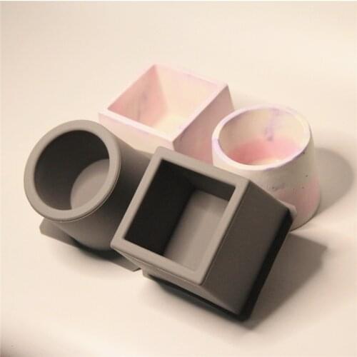 2 Cavities Concrete Pot Molds Succulent Plants Molds Silicone Flower Pot Molds container Molds