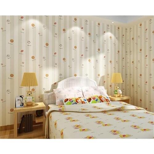 Beibehang papel de parede Nonwoven striped 3d wallpaper green cartoon cute boy girl princess personality bedroom room wallpaper