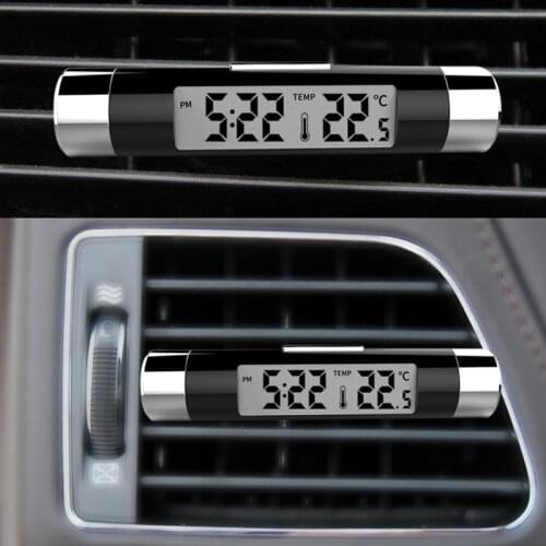 Car Digital LCD Clock Temperature Blue Backlight Clip For Ford Focus 2 3 fiesta mondeo ecosport kuga HYUNDAI ix35 Opel Astra