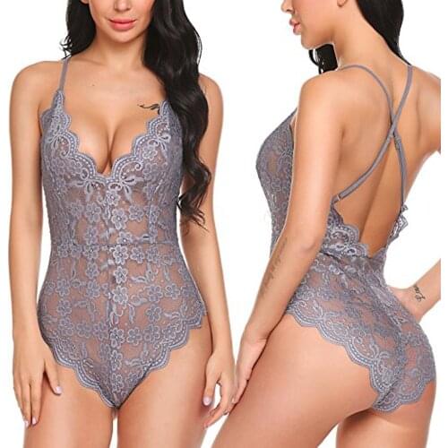 One Piece Sexy Bodysuit See Through Lace Sexy Lingerie Fashion Intimate Women Sexy Lingerie Porno Backless Female Underwear Body