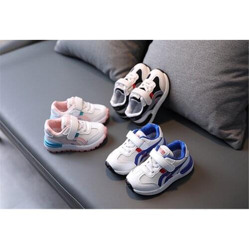 2021 Childrens Mesh Sneakers Student Boys And Girls Board Shoes Breathable Lightweight White Shoes Popular Hot Fashion Style