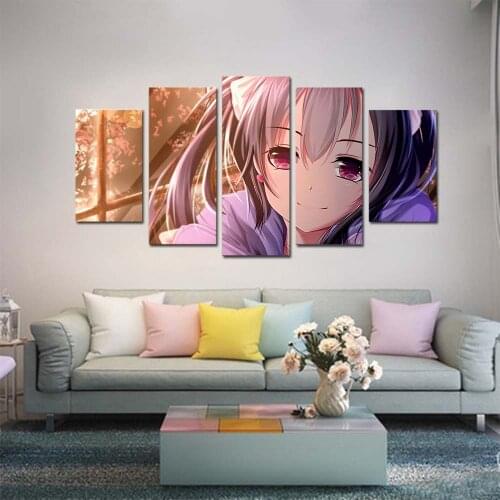 Home Decorative Wall Artwork Canvas Painting Cartoon 5 Panel Characters Print Posters Modular Picture Modern Bedroom Framework