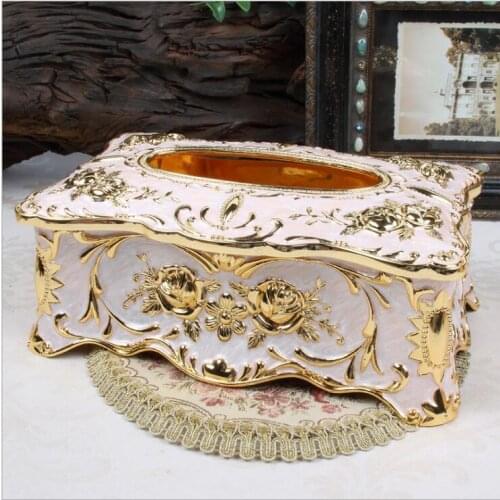 Europe Rectangl large castle tissue napkin cover Removable tissue holder metal tissue box holder for home decoration ZJH069A