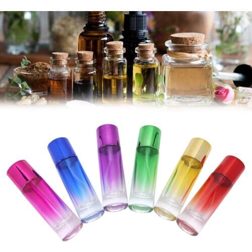 6pcs 30ml Glass Perfume Bottle Portable Refillable Empty Glass Perfume Press Bottle
