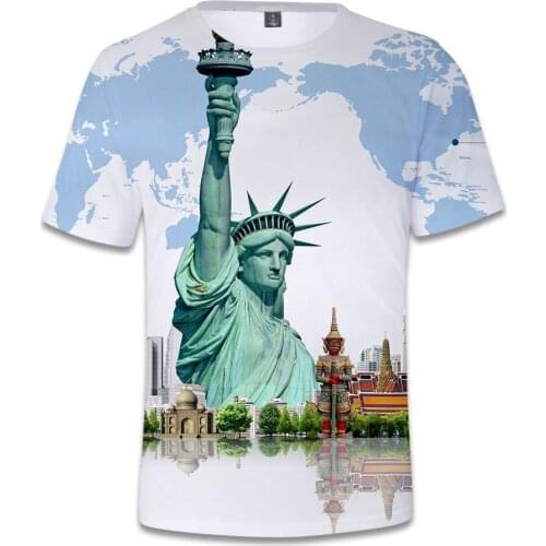 LUCKYFRIDAYF Statue Of Liberty 3d T Shirts Printed Summer Fashion Men Women T-shirt Top Short Sleeve Funny 3D T-shirts Tee Shirt