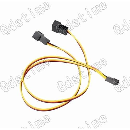 Gdstime 100 pcs 3Pin Female to dual 3Pin male cable wire 30cm for CPU PC Case Fan Y-Splitter Adapter Cable 300mm