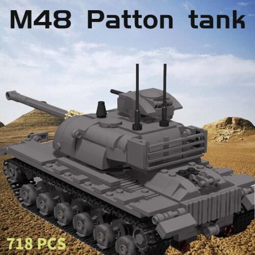 MOC Building Block Maker Military Series M48 Tank Assembly Model Children Toy Creative DIY Build Bricks Birthday Gifts