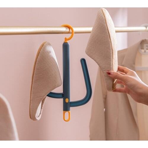 Creative Windproof Double Hook Balcony Shoe Shelf Multifunctional Shoe Drying Rack Hanger Holder Organizer for Hanging Shoes