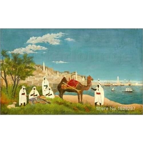 Landschaft um Algier (Paysage d Alger). by Henri Rousseau Canvas art Painting High quality Hand painted