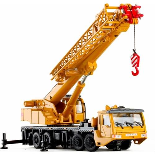 Diecast 1/55 Simulation Alloy Crane 360 Degress Rotate Work Heavy Crane Model Kids Toy Car Decoration Kids Birthday Party Gifts