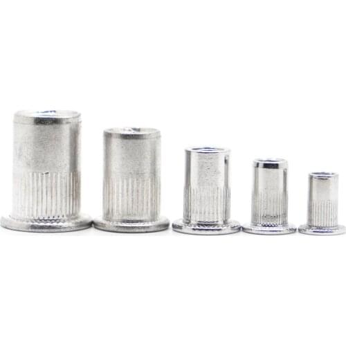 20pcs M3 M4 M5 M6 M8 M10 Aluminum Alloy Rivnut Flat Head Threaded Insert Nutsert Cap Rivet Nut