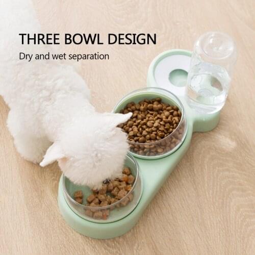 Pet Bowl Cat Double Bowls Food Water Feeder With Auto Water Dispenser Dog&cat Food Bowl Pet Drinking Dish Feeder Pet Product
