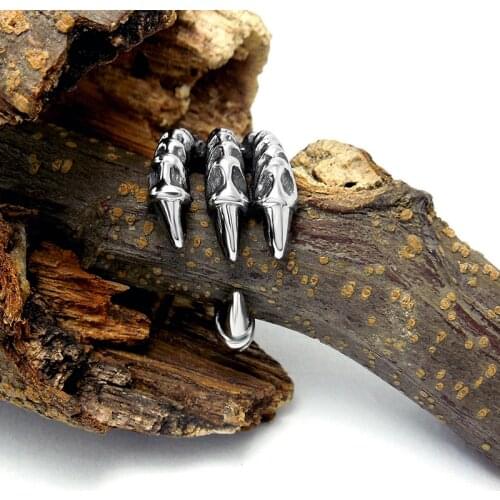 Retro Punk Domineering Tide Ring Mens Tail Ring Eagle Dragon Claw Opening Adjustable Ring Animal Ring Gift Mens Rings