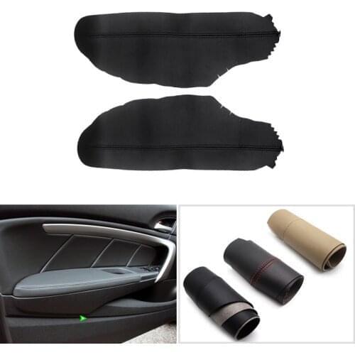 Microfiber Leather Interior Front Door Handle Armrest Panel Cover Trim For Honda Accord 8th Gen Coupe 2008 2009 2010 2011 2012
