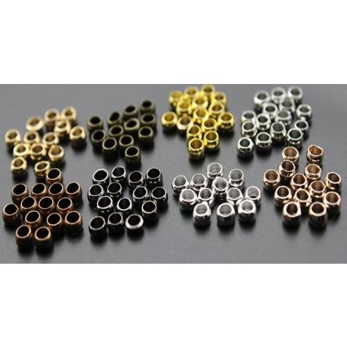 300pcs Dia 1.5 2 3 4 mm Gold Silver Copper Ball Crimp End Beads Stopper Spacer Beads For Diy Jewelry Making Findings Supplies
