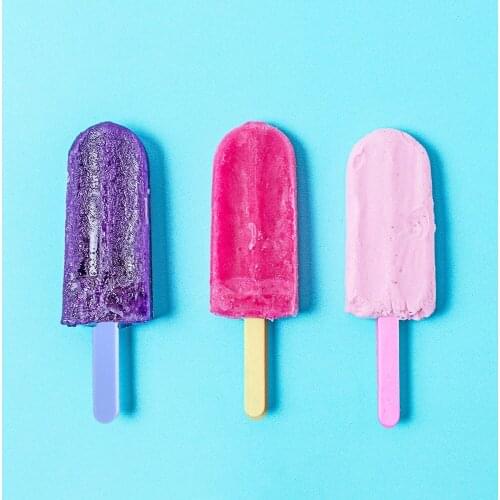 10Pcs Acrylic Ice Cream Sticks Eco-Friendly Reusable Popsicle Birthday Party Cake Decorations Wedding Supplies