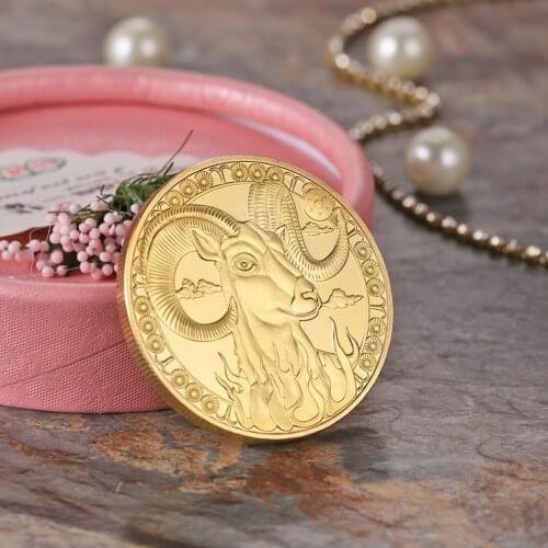 Commemorative Coin 12 Constellation Gold Plated Creative and Unique Lightweight and Delicate Creative Collection Present