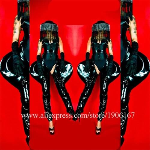 Sexy Lady Party Evening Exaggerating Dance Team Clothes With Headdress Catwalk Model Show Costume Christmas Halloween DS DJ Suit