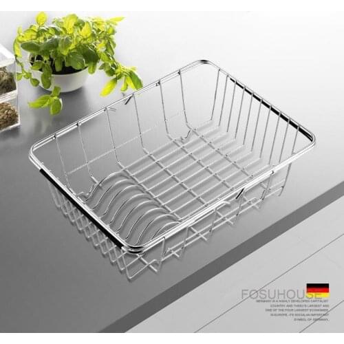 Drain Rack Kitchen Stainless Steel Sink Basket Telescopic Drain Blue Bowl Basket Washing Basket Shelf stainless steel sink