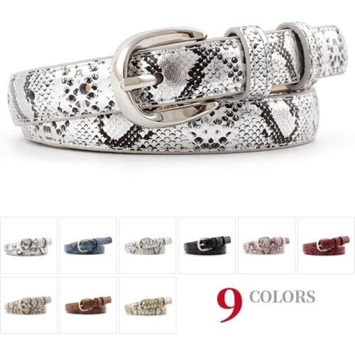 New Woman Belts PU Leather Snake Waist Belt Alloy Pin Buckle Female Serpentine Belt Jeans Belts High Quality Women Girdle