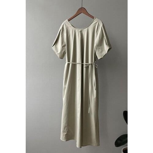 Fashion Summer Maxi Dress Womens Retro loose Sundress Casual Short Sleeve Vestidos Female High Waist Robe Femme Dress