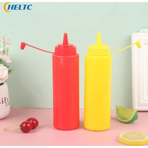 Sauce Vinegar Oil Ketchup Gravy Cruet Kitchen Accessories Gravy Boat Plastic Condiment Dispenser 8oz Squeeze Bottle