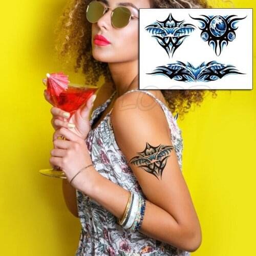 Tattoo Sticker Totem Sexy Game Element Wave Design Temporary Fake Tatoo for Women Men Body Art