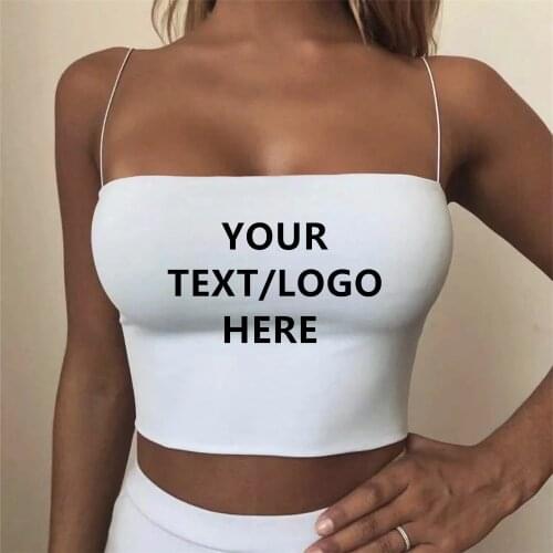 Custom Birthday Womens Basic Plain Spaghetti Strap Tube Crop Cami Top Womens Sexy Crop Top Sleeveless Stretchy Solid Tube Top