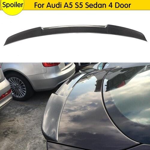 Carbon Fiber Auto Racing Rear Trunk Spoiler Lip Wing Car Styling for Audi A5 S5 Sline RS5 Sedan 4-Door 2012-2015