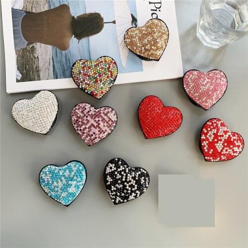 Love Heart Universal Cell Phone Bracket Houder Glitter Expanding Grip Ring Holder For IPhone 11 X XS MAX XR 8 7 6 6s Plus Huawei