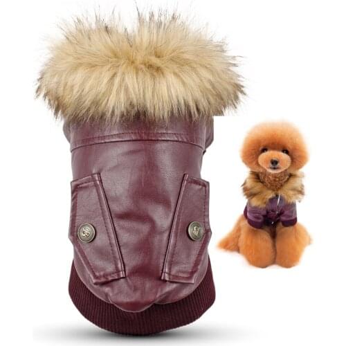 Waterproof Dog Clothes Leather Coat Winter Dog Jacket Coat For Small Dogs Pets Pug French Bulldog Schnauzer roupa cachorro
