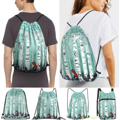 The Birches Women Purpose Drawstring Backpack Bags Men Outdoor Travel Backpacks For Gym Training Swimming Fitness Bag