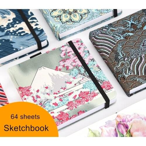 1pc Cloth Cover SketchBook Drawing Papers 165g Thick Wood Pulp Paper for Colored Pencil Sketch Pencils Beautiful Gift