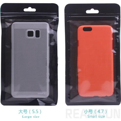 1000 pcs Custom design for the bags for phone case for iPhone 7 7 plus luxury completely blank black packaging bag