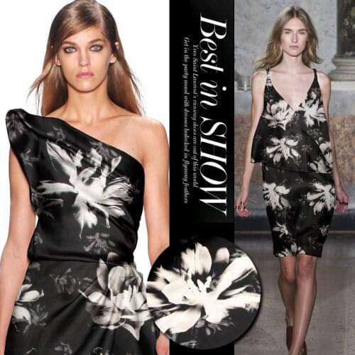 135 cm printed silk organza fabric meter 14 mm crisp silk fabric for dress micro-perspective dress fabric wholesale silk cloth