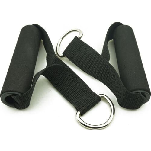 2 PCS Handle Grip Stirrup Foam With D Ring Cable Attachment Strength Training