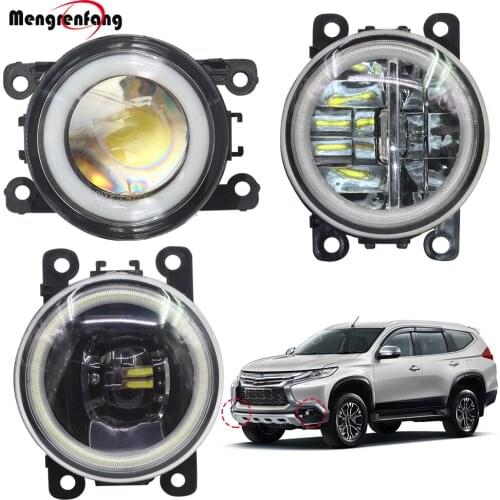 2 X Car Fog Light LED Halo Ring Angel Eye Daytime Running Lamp DRL H11 12V For Mitsubishi Pajero IV Van V80 V90 Box 2007-2012