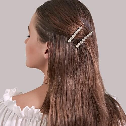 3 Pcs / Set Golden White Hair Clips & Pins Bling Starry Clear Crystal Alloy Barrette Fashion Headwear For Women