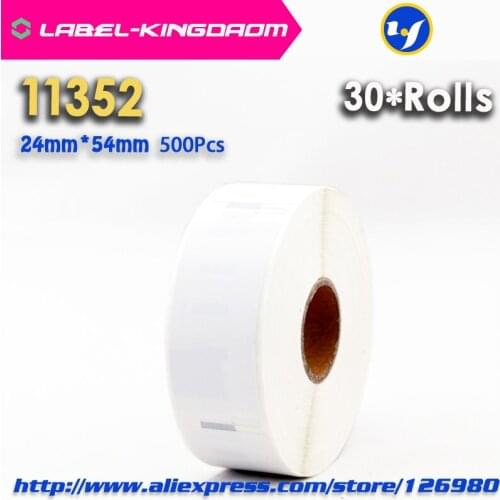 30 Rolls Dymo Compatible 11352 Label 25mm*54mm 500Pcs/Roll Compatible for LabelWriter400 450 450Turbo Printer Seiko SLP 440 450