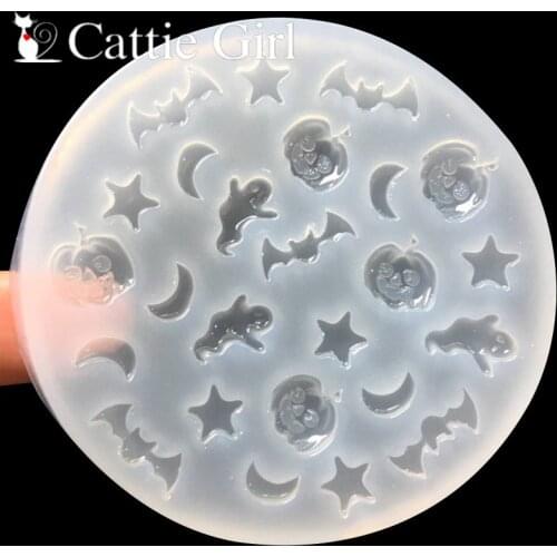 3D Halloween Acrylic Mold for Nail Art Decorations Pumpkin Silicone Bat Mould Nail Art Templates Heart Nails Art DIY Design