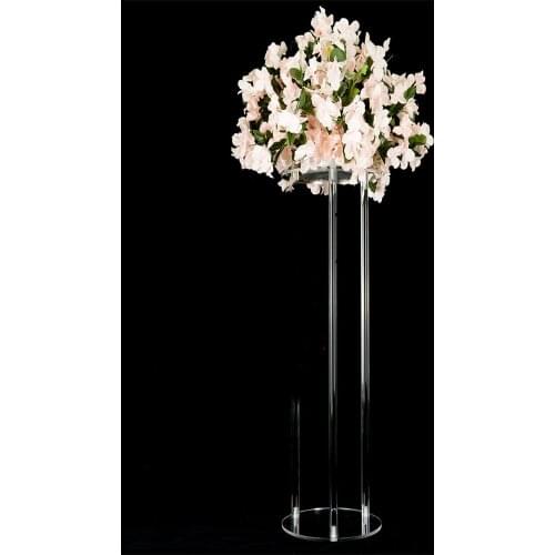 4Pcs Round Base Wedding Acrylic Geometric Road Transparent Frame Christmas Decoration Bride Party Clear Crystal Stand Candlehol