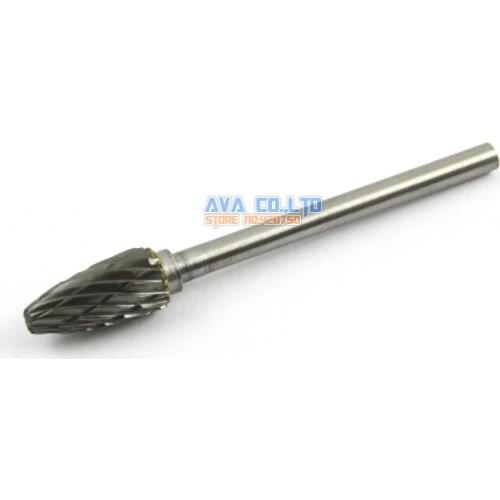 5 Pieces 6mm Tungsten Carbide Burr Rotary Cutter File 3mm Shank Double Cut (NO.5)