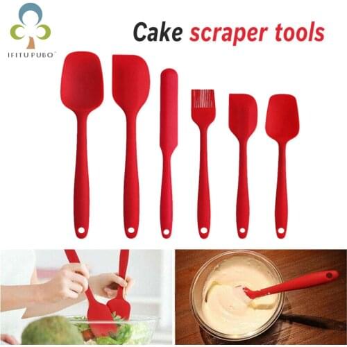 6pcs Cooking Tools Set Non-stick Cooking Spoon Spatula Ladle Egg Beaters Silicone Heat-Resistant Cream Scraper Kitchen Tools ZXH