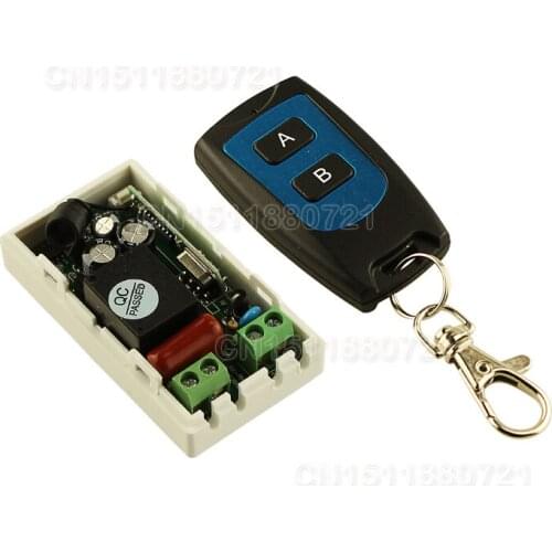 AC 220 V 1CH Wireless Remote Control Lighting Switch System Receiver 2 keys waterproof Remote 315mhz 433.92mhz