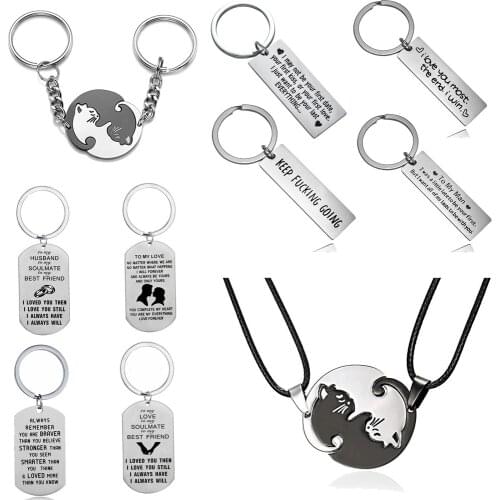Drive Safe I Need You Here With Me Women Men Lovers Couples Keychains Best Friends Inspire Gifts Stainless Steel/ Alloy Keyrings