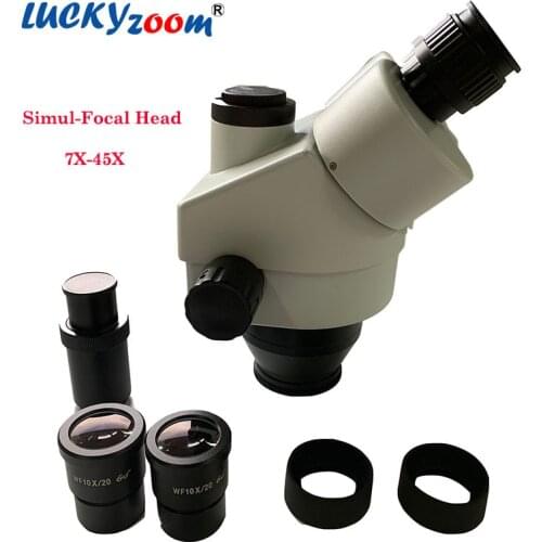 Brand 7X-45X Stereo Microscope Head Update Professional Stereo Microscope WF10X/20 Eyepiece Binocular Trinocular Microscopio