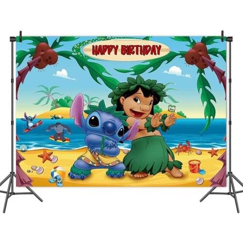Cartoon Beach Monster Grass Skirt Princess Picture Backdrop Girl Birthday Party Table Decoration Photography Photo Background