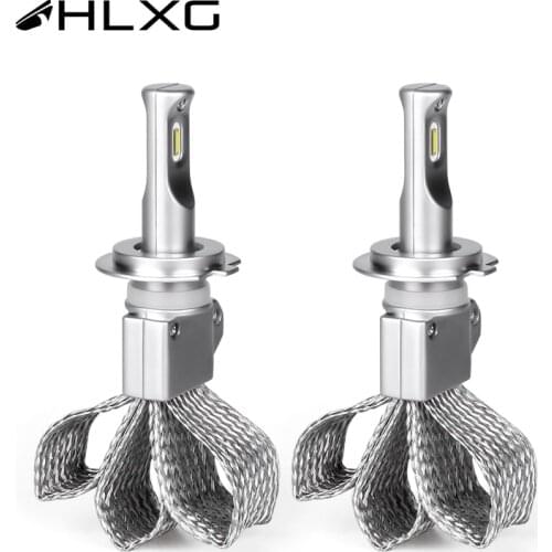 HLXG H4 LED copper fanless Car Lights CSP Auto 12V super LED HB4 9005 H11 H8 HB3 9006 H1 led Bulb 6000K Lamps H7 Car Headlight