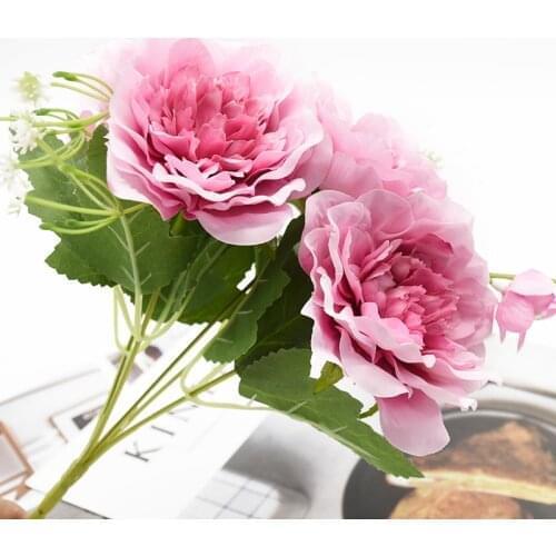 1 Bouquet of Peonies Artificial Flowers Home Decor Accessories Wedding Vases for Dining Table Indoor Furnishings Photo Props