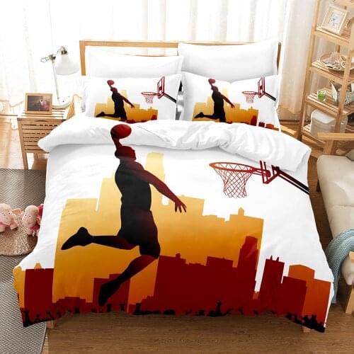 Basketball Bedding Set Single Twin Full Queen King Size Sports Dunk Shot Bed Set Children Kid Bedroom Duvetcover Sets 021